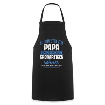 Proud Dad T-Shirt Gift from Son - Cooking Apron - black - Front - AI Model Male 185 dark (185cm)