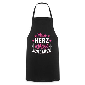 Schlager Tshirt Women's Schlager Party Costume Party - Cooking Apron - black - Front - AI Model Male 185 dark (185cm)