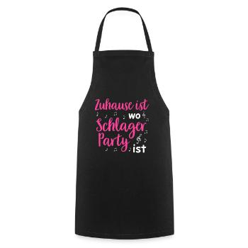 Schlager Tshirt Women's Schlager Party Costume Party - Cooking Apron - black - Front - AI Model Male 185 dark (185cm)