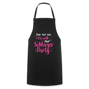 Schlager Tshirt Women's Schlager Party Costume Party - Cooking Apron - black - Front - AI Model Male 185 dark (185cm)