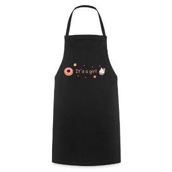 It's a Girl Babyparty Donut Häschen Süß - Kochschürze - Schwarz - Vorne - AI Model Male 185 dark (185cm)