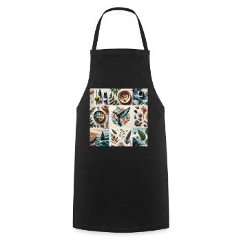 La nature dans l’art - Tablier de cuisine - noir - Devant - AI Model Male 185 dark (185cm)