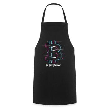 Bitcoin To The Future Bitcoin Btc Crypto Currency - Cooking Apron - black - Front - AI Model Male 185 dark (185cm)