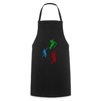Squash player silhouettes Squash silhouettes Squas - Kochschürze - Schwarz - Vorne - AI Model Male 185 dark (185cm)