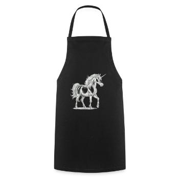 Unicorns, Unicorn, Mythical Animals, Fairy Tale Character - Cooking Apron - black - Front - AI Model Male 185 dark (185cm)