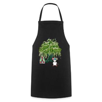 Forest Nature Mouse Rodent House Forest Dweller Tree - Cooking Apron - black - Front - AI Model Male 185 dark (185cm)