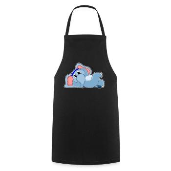 Funny Elephant - Cooking Apron - black - Front - AI Model Male 185 dark (185cm)