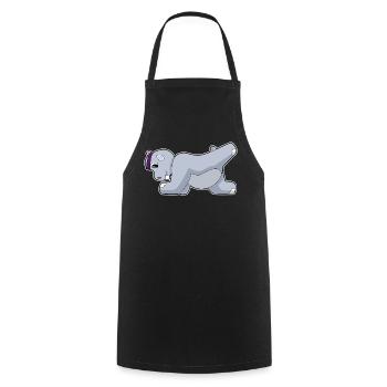 Hippopotamus Abdominal Training Bodybuilding - Cooking Apron - black - Front - AI Model Male 185 dark (185cm)