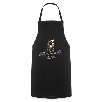 Gym Tshirt Funny Fitness Workout Gym - Cooking Apron - black - Front - AI Model Male 185 dark (185cm)