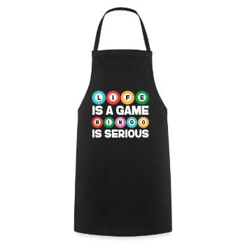 La vie d’un joueur de bingo est un jeu de bingo - Tablier de cuisine - noir - Devant - AI Model Male 185 dark (185cm)
