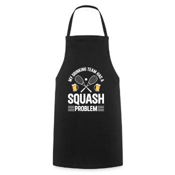 My drinking team has a Squash problem - Squash Fun - Kochschürze - Schwarz - Vorne - AI Model Male 185 dark (185cm)