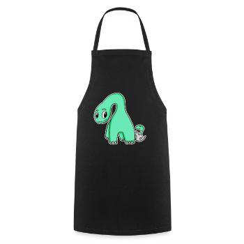 Dinosaure avec bébé dinosaure - Motif Dino - Tablier de cuisine - noir - Devant - AI Model Male 185 dark (185cm)