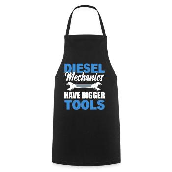 Diesel Mechanics Have Bigger Tools Automechaniker - Kochschürze - Schwarz - Vorne - AI Model Male 185 dark (185cm)