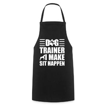 Dog Trainer I Make Sit Happen Tierpfleger - Kochschürze - Schwarz - Vorne - AI Model Male 185 dark (185cm)