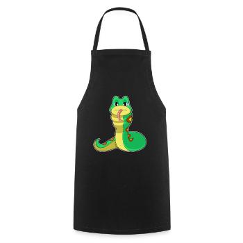 Serpent drôle - Tablier de cuisine - noir - Devant - AI Model Male 185 dark (185cm)
