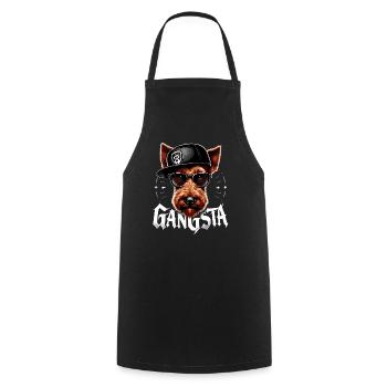 Cadeau de chien irlandais Terrier Gangsta Gangster - Tablier de cuisine - noir - Devant - AI Model Male 185 dark (185cm)