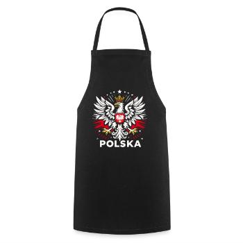 Poland Polska Polish coat of arms eagle flag gift - Cooking Apron - black - Front - AI Model Male 185 dark (185cm)