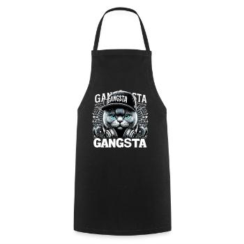 BKH Britisch Kurzhaar Blue Katze Gangsta Gangster - Kochschürze - Schwarz - Vorne - AI Model Male 185 dark (185cm)