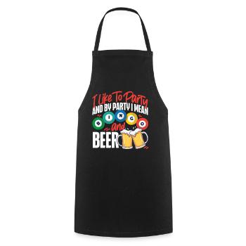 Joueur de bingo bière que j’aime faire la fête - Tablier de cuisine - noir - Devant - AI Model Male 185 dark (185cm)