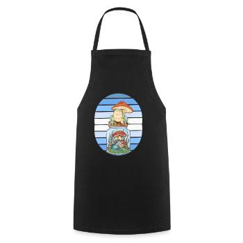 frog, frogs, mushrooms, amphibians, forest, funny - Cooking Apron - black - Front - AI Model Male 185 dark (185cm)