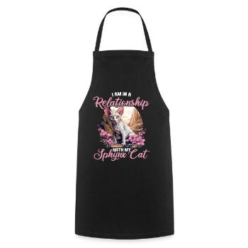 Sphynx Kitten Sphynx Cat - Cooking Apron - black - Front - AI Model Male 185 dark (185cm)