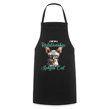 Sphynx Kitten Sphynx Cat - Cooking Apron - black - Front - AI Model Male 185 dark (185cm)