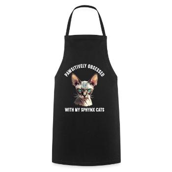Sphynx Kitten Sphynx Cat - Cooking Apron - black - Front - AI Model Male 185 dark (185cm)
