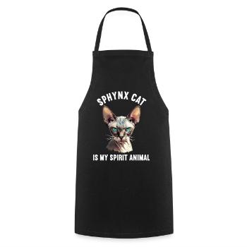 Sphynx Kitten Sphynx Cat - Cooking Apron - black - Front - AI Model Male 185 dark (185cm)