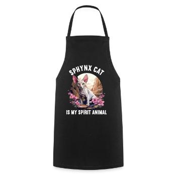 Sphynx Kitten Sphynx Cat - Cooking Apron - black - Front - AI Model Male 185 dark (185cm)