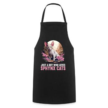 Sphynx Kitten Sphynx Cat - Cooking Apron - black - Front - AI Model Male 185 dark (185cm)