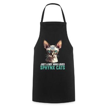 Sphynx Kitten Sphynx Cat - Cooking Apron - black - Front - AI Model Male 185 dark (185cm)
