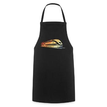 Train Sketch Vintage - Cooking Apron - black - Front - AI Model Male 185 dark (185cm)