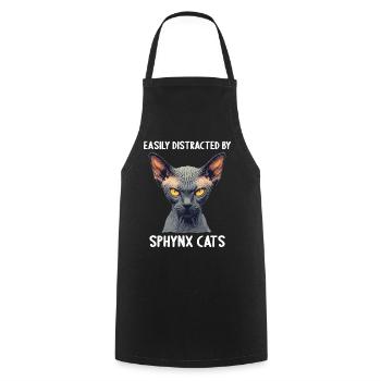 Sphynx Kitten Sphynx Cat - Cooking Apron - black - Front - AI Model Male 185 dark (185cm)
