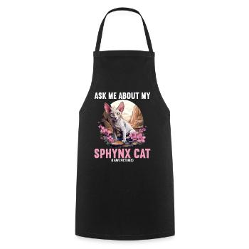 Sphynx Kitten Sphynx Cat - Cooking Apron - black - Front - AI Model Male 185 dark (185cm)