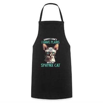 Sphynx Kitten Sphynx Cat - Cooking Apron - black - Front - AI Model Male 185 dark (185cm)