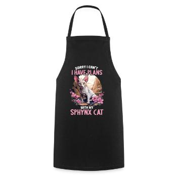 Sphynx Kitten Sphynx Cat - Cooking Apron - black - Front - AI Model Male 185 dark (185cm)