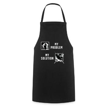 Pêcheur de doré Mon problème Mon pictogramme Papa Maman - Tablier de cuisine - noir - Devant - AI Model Male 185 dark (185cm)