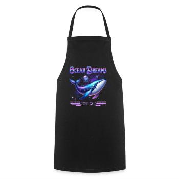 Ocean Dreams Galactic Whale - Cooking Apron - black - Front - AI Model Male 185 dark (185cm)