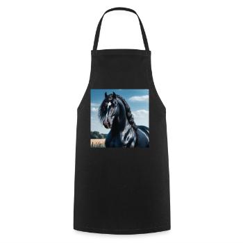 Elegance of the horse - Cooking Apron - black - Front - AI Model Male 185 dark (185cm)