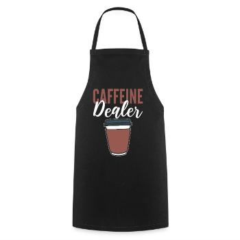 Caffeine Dealer Barista - Kochschürze - Schwarz - Vorne - AI Model Male 185 dark (185cm)