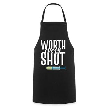 Worth Every Shot Reproduktionsendokrinologe - Kochschürze - Schwarz - Vorne - AI Model Male 185 dark (185cm)