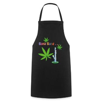 Feuilles de Cannabis Avec Bang - Tablier de cuisine - noir - Devant - AI Model Male 185 dark (185cm)