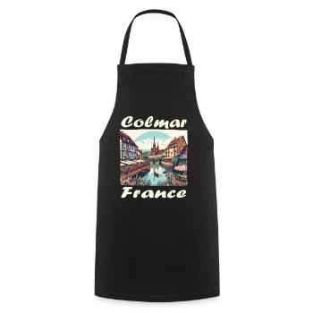 Colmar Vieille Ville Port Colonial - Tablier de cuisine - noir - Devant - AI Model Male 185 dark (185cm)