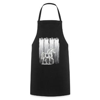 Forest Horse Horses Unicorns Unicorn Wild Horse - Cooking Apron - black - Front - AI Model Male 185 dark (185cm)