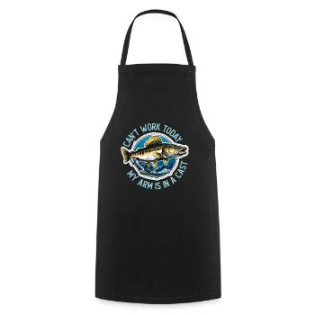 Walleye Fishing Can't Work Today My Fishing Lover - Cooking Apron - black - Front - AI Model Male 185 dark (185cm)