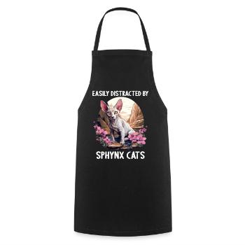 Sphynx Kitten Sphynx Cat - Cooking Apron - black - Front - AI Model Male 185 dark (185cm)