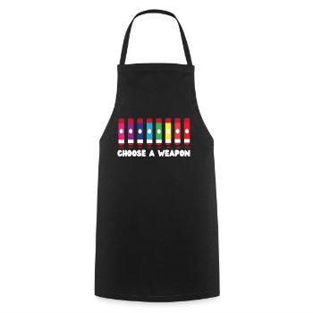 Joueur de bingo choisir une arme - Tablier de cuisine - noir - Devant - AI Model Male 185 dark (185cm)