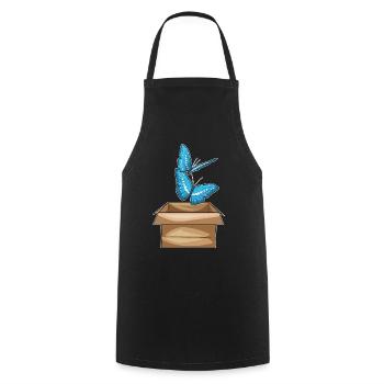 Carton papillon - Tablier de cuisine - noir - Devant - AI Model Male 185 dark (185cm)