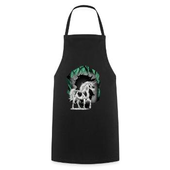 Unicorns, Unicorn, Mythical Animals, Fairy Tale Character - Cooking Apron - black - Front - AI Model Male 185 dark (185cm)