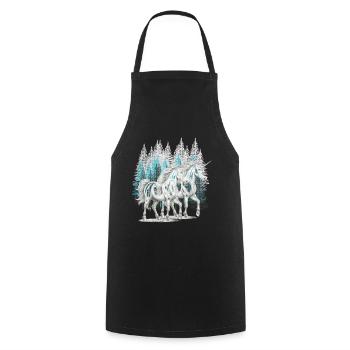Unicorns, Unicorn, Mythical Animals, Fairy Tale Character - Cooking Apron - black - Front - AI Model Male 185 dark (185cm)